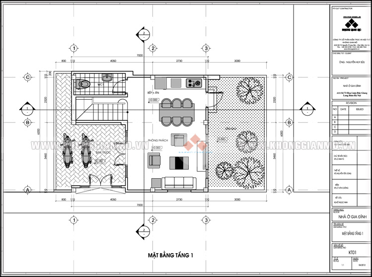 mặt bằng tầng 1 - Thiet ke noi that biet thu dep